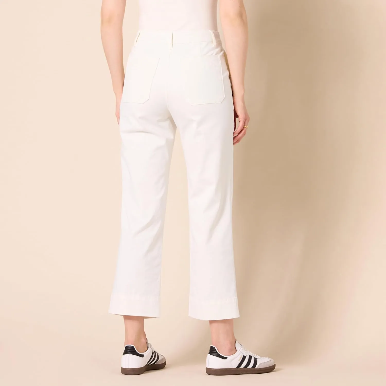 Amazon Essentials Women's High-Rise Slim-Fit Ankle-Length Wide-Leg Khaki Pant