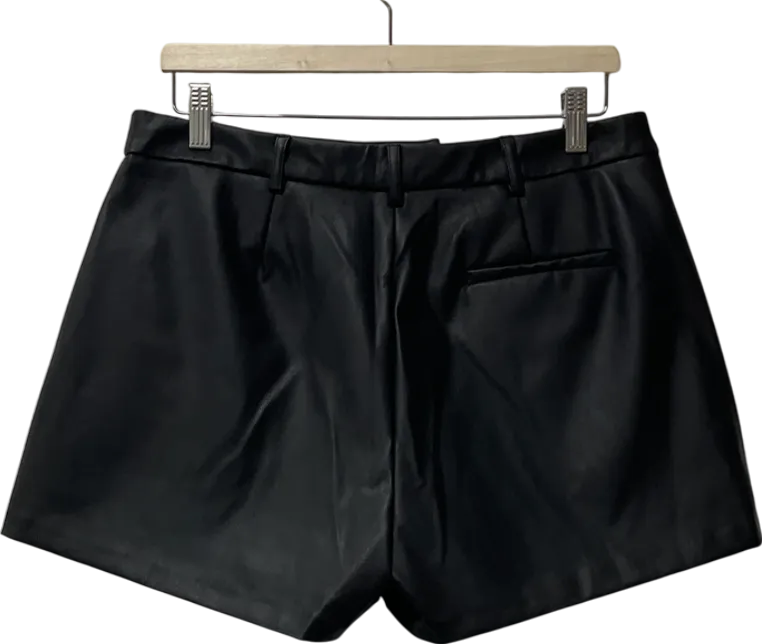 ASOS Tailored Faux Leather Micro Shorts In Black UK 12