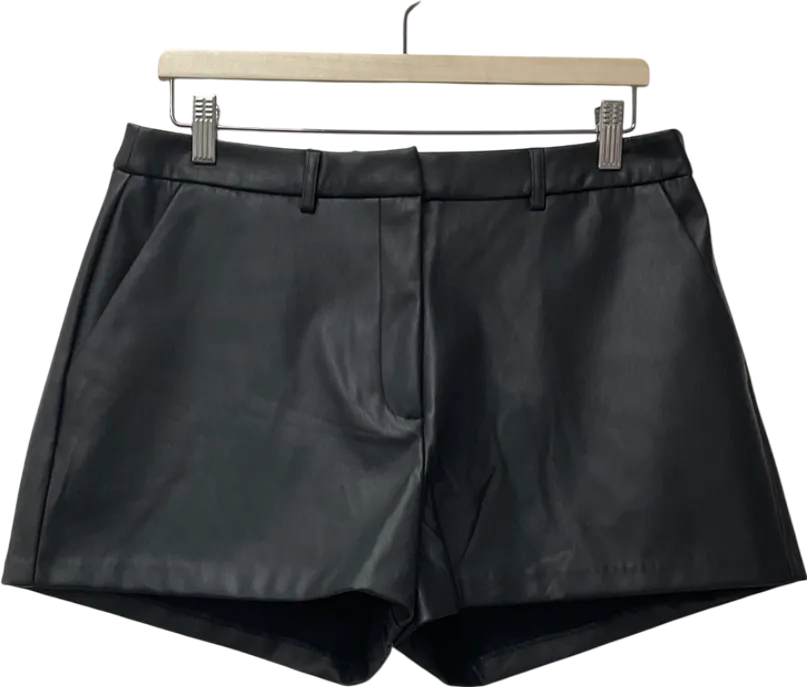 ASOS Tailored Faux Leather Micro Shorts In Black UK 12