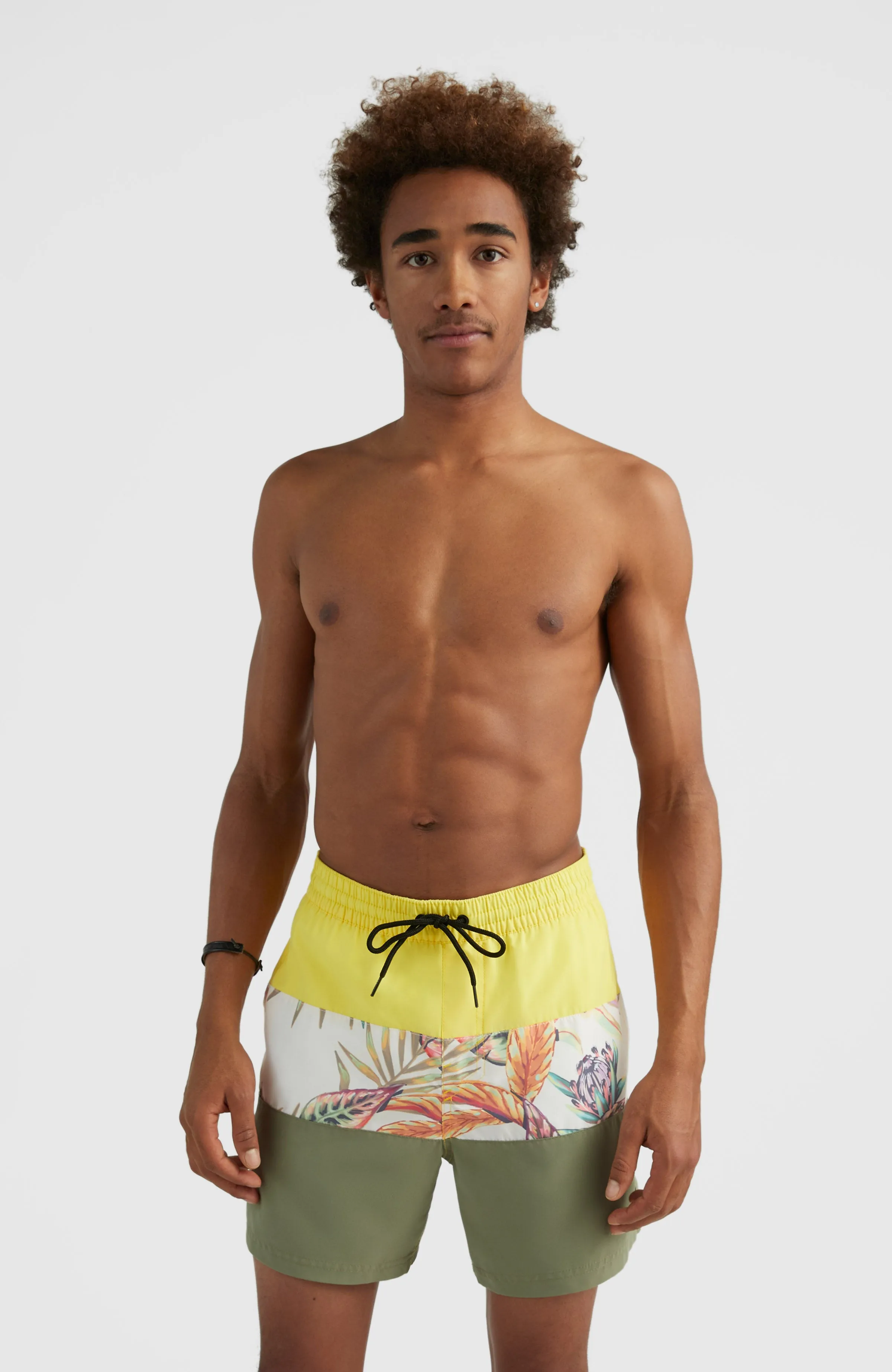 Cali Block 15'' Swim Shorts | White Tropical Flower