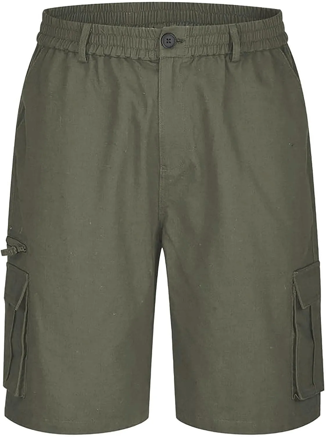 Cargo Shorts for Men Big and Tall Casual Summer Hiking Pants Elastic Waist Knee Length Bermuda Shorts with Pockets