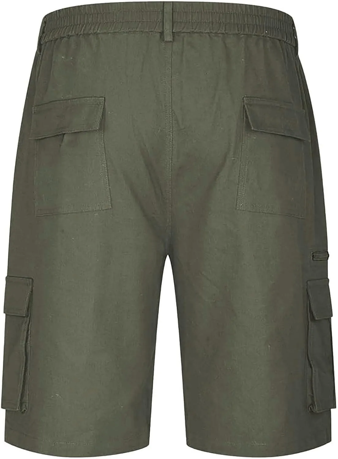 Cargo Shorts for Men Big and Tall Casual Summer Hiking Pants Elastic Waist Knee Length Bermuda Shorts with Pockets