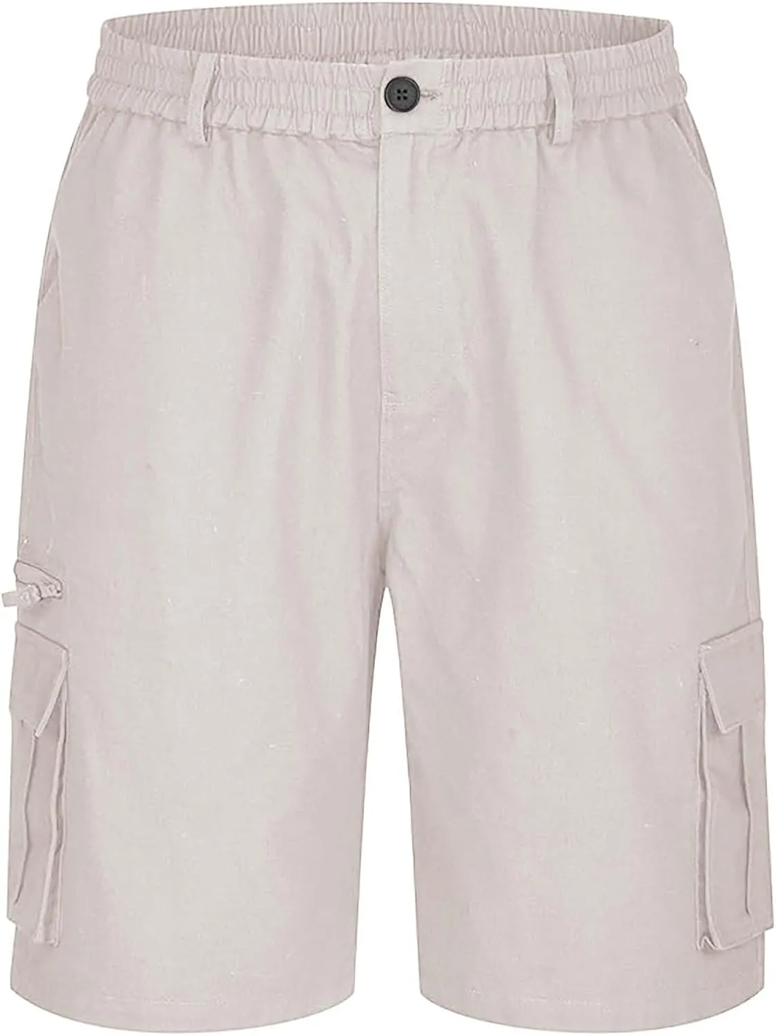 Cargo Shorts for Men Big and Tall Casual Summer Hiking Pants Elastic Waist Knee Length Bermuda Shorts with Pockets