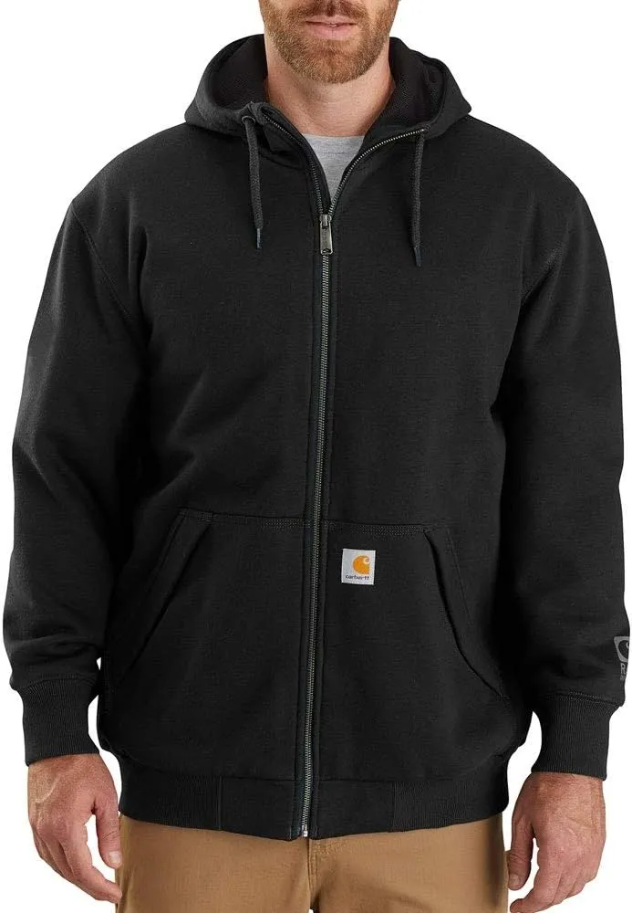Carhartt mens Rain Defender Loose Fit Midweight Thermal-lined Full-zip (Big & Tall) Sweatshirt, Black, 3X-Large Big Tall US
