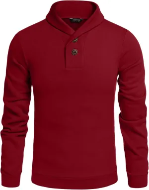 COOFANDY Men's Fashion Shawl Collar Pullover Casual Long Sleeve Knitted Sweater Sweatshirts