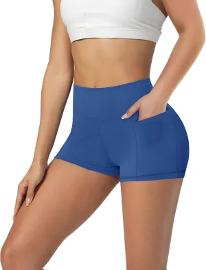 GAYHAY Biker Shorts for Women with Pockets - 8"/5"/3" Booty High Waisted Black Spandex Volleyball Short for Workout Yoga