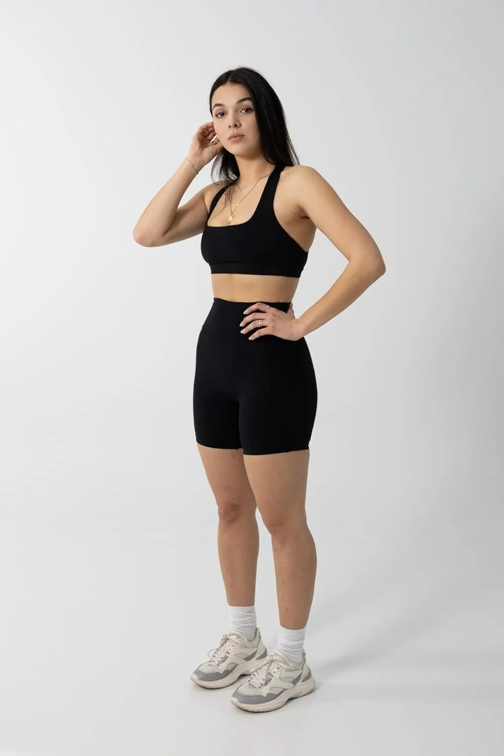 GROTEEN 7 Pack High Waisted 5''/8'' Biker Shorts for Women - Buttery Soft Black Workout Yoga Running Spandex Yoga Shorts