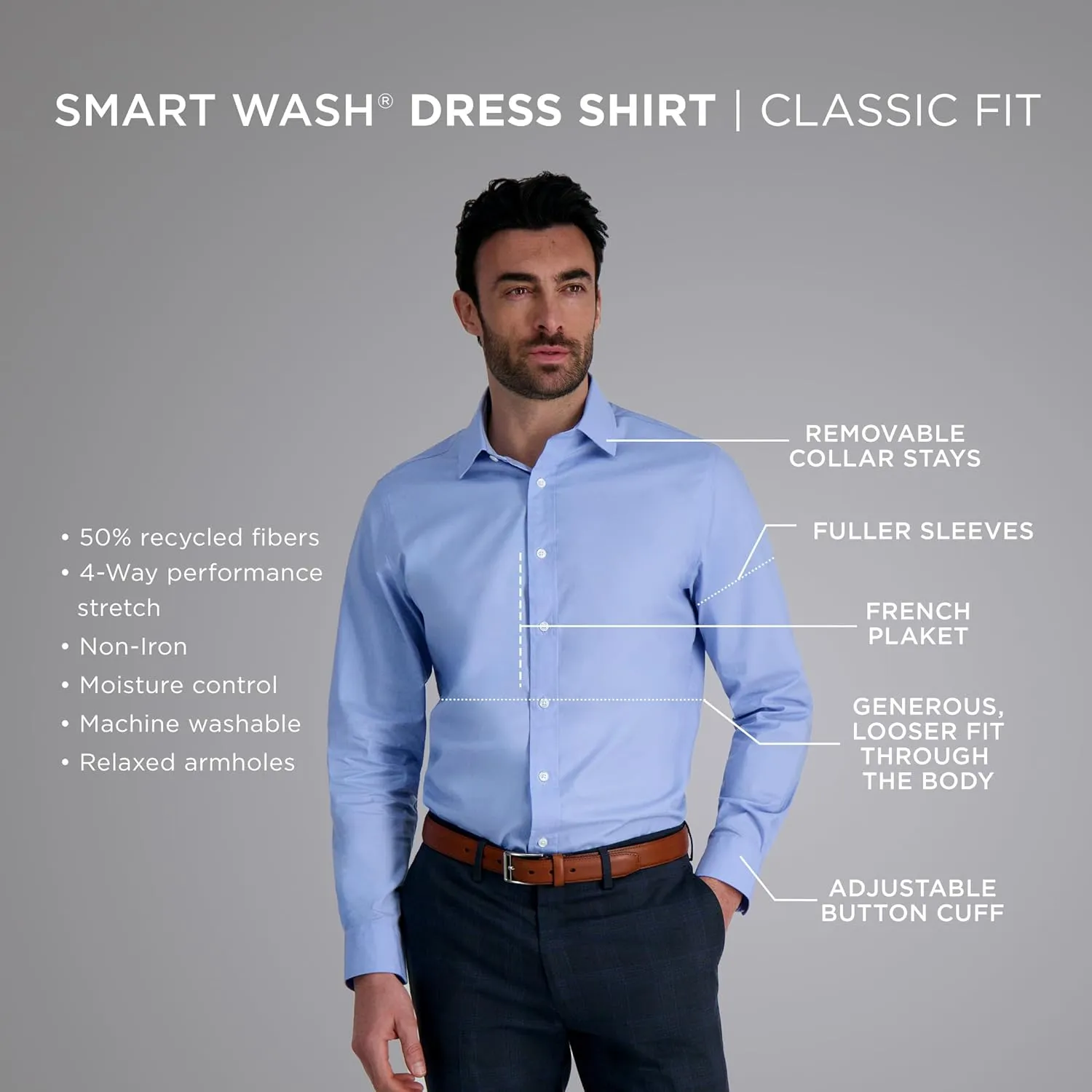Haggar Men's Premium Comfort Classic Fit Dress Shirt
