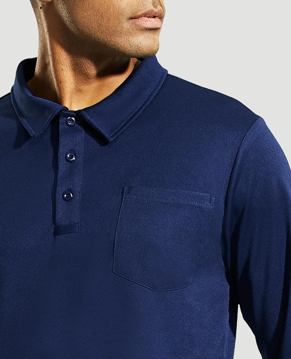 Haimont Men's Polo Shirts Golf Long Sleeve Lightweight Polyester Collared Tshirt Moisture Wicking Regular Fit