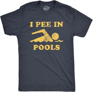 Mens I Pee in Pools T Shirt Funny Sarcastic Summer Swimmer Novelty Tee