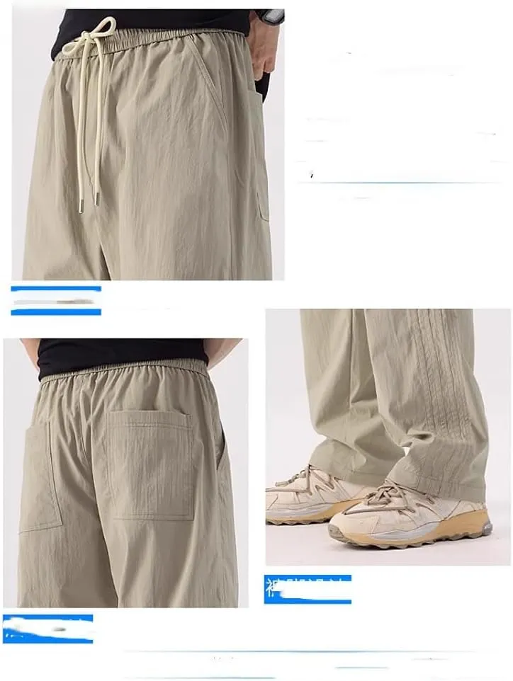 Men's Pant Casual Summer Loose Straight Leg Cargo Trouser for Men