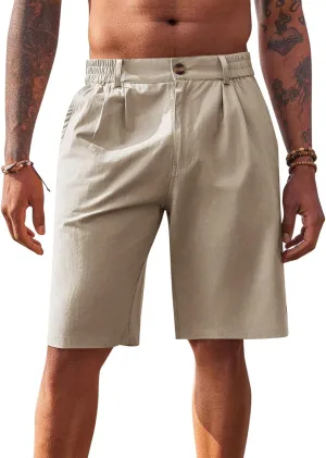 Runcati Mens Golf Shorts Flat Front Chino Casual Cotton Dress Work Shorts for Men