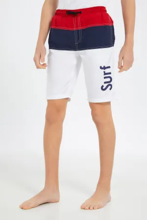 Senior Boys Multicolour Colour Block Swim Short
