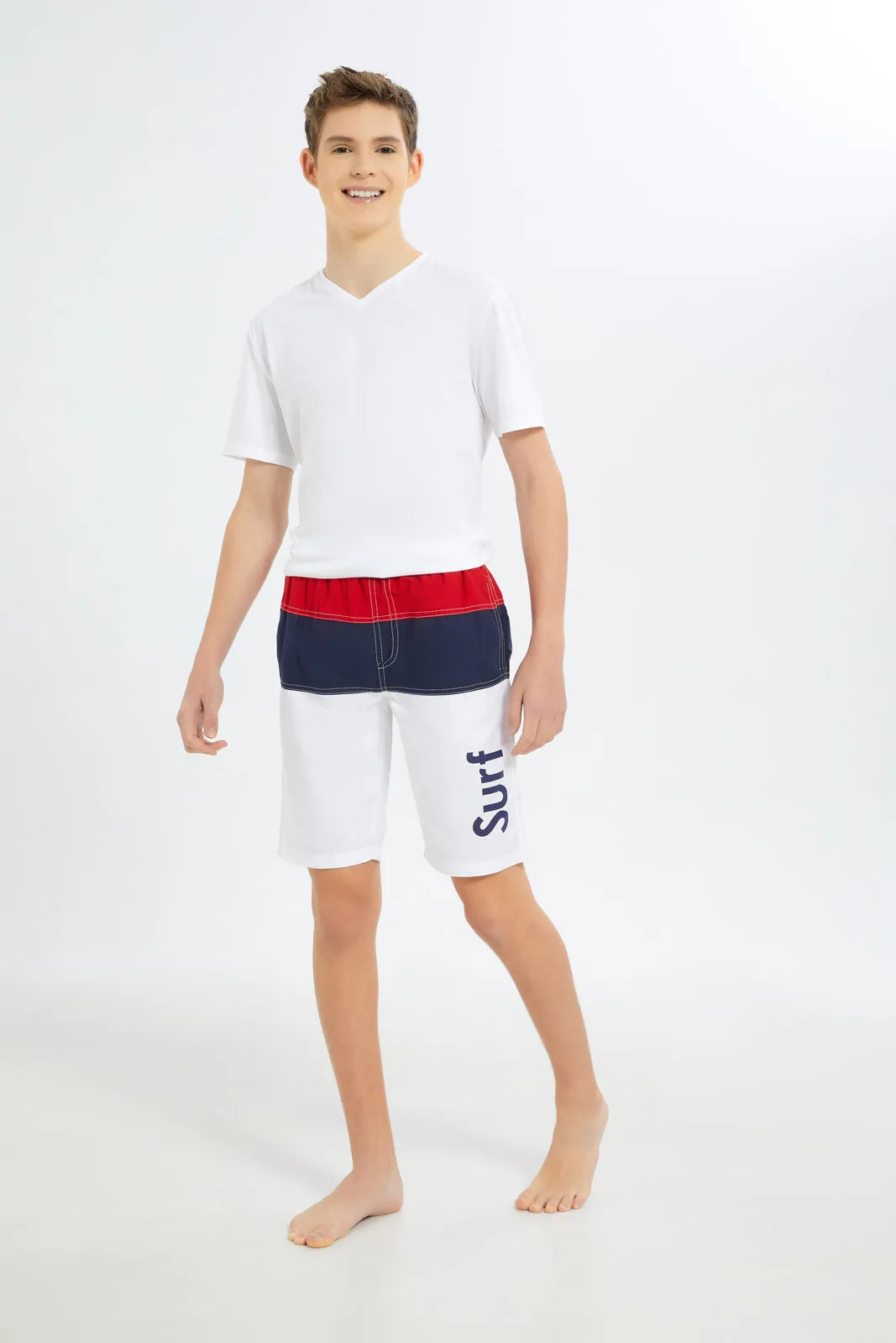 Senior Boys Multicolour Colour Block Swim Short