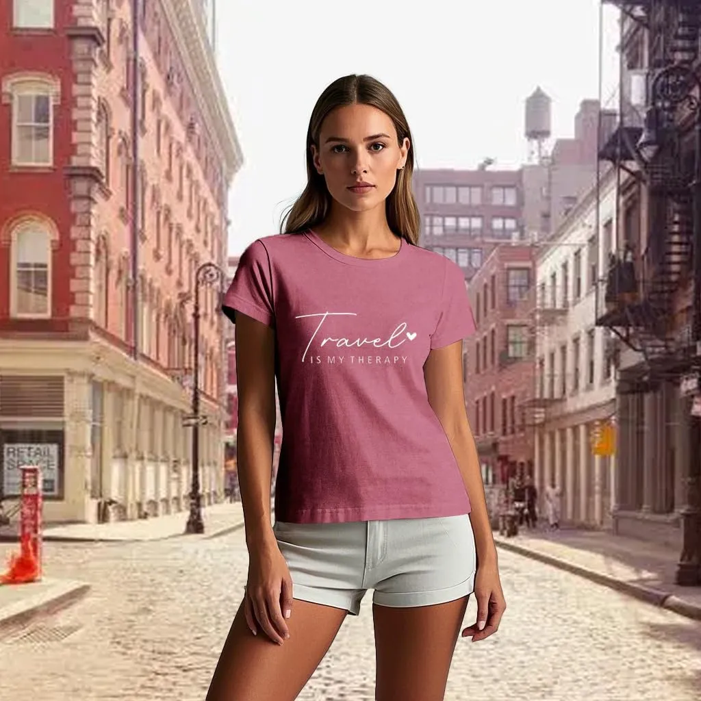 Travel Shirts for Women Travelers Trip Shirts Traveling is My Therapy Tees