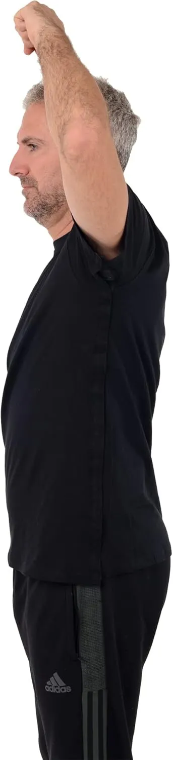 USBD Post Surgery Shoulder Recovery Shirt Tearaway Snap Open Design Tshirt for Easy Chemo Port Access Tee