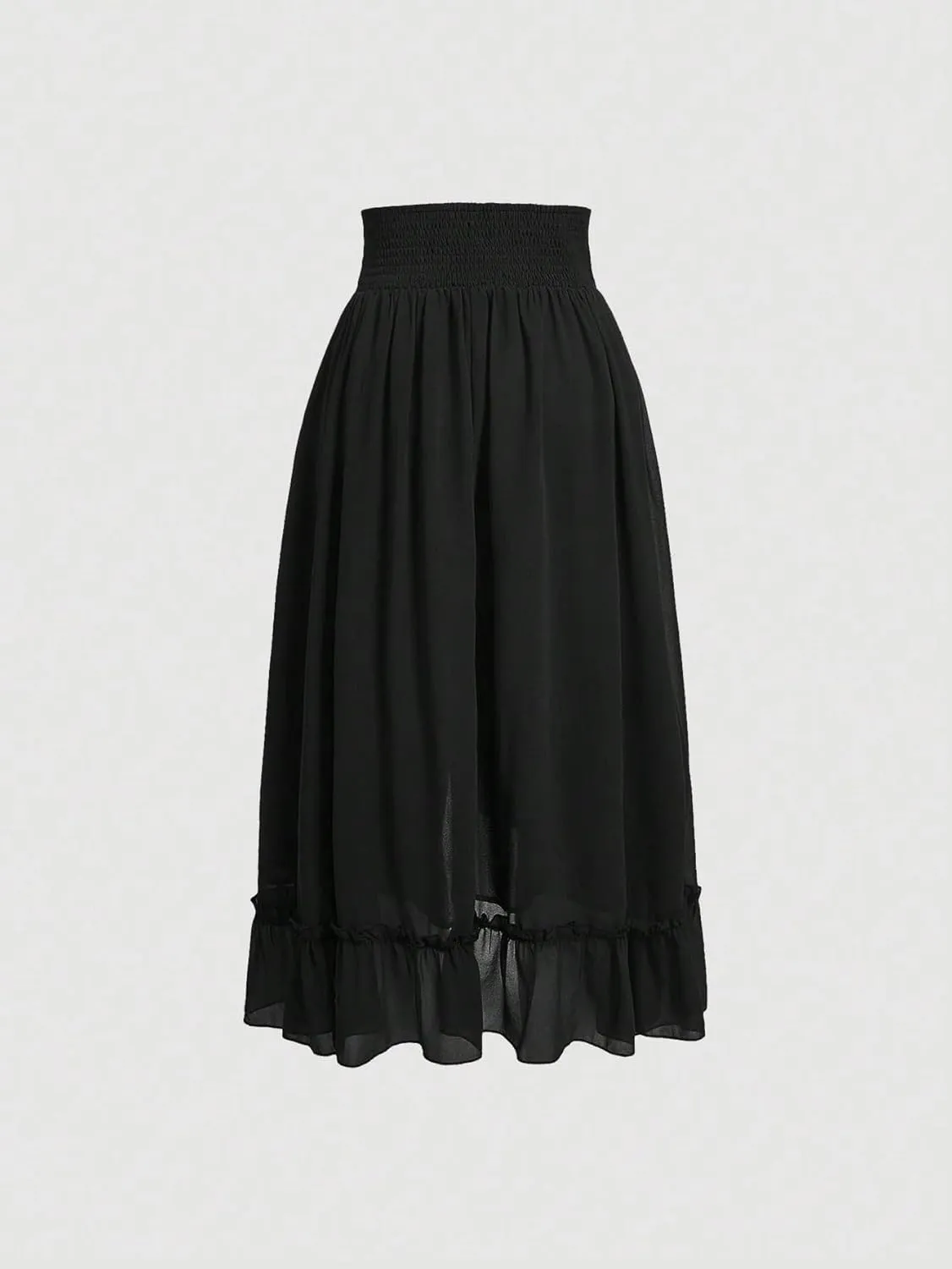 Women's Asymmetrical Hem High Waist Skirt 2025 Fashion Long Skirts