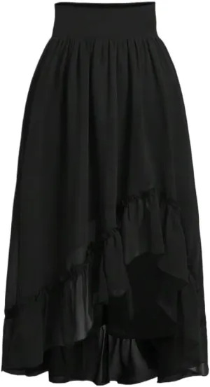 Women's Asymmetrical Hem High Waist Skirt 2025 Fashion Long Skirts