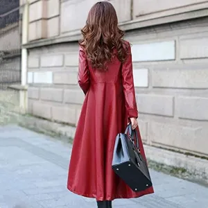 Women's Lambskin Leather Trench Jacket Over Coat (KC-WLC-01)