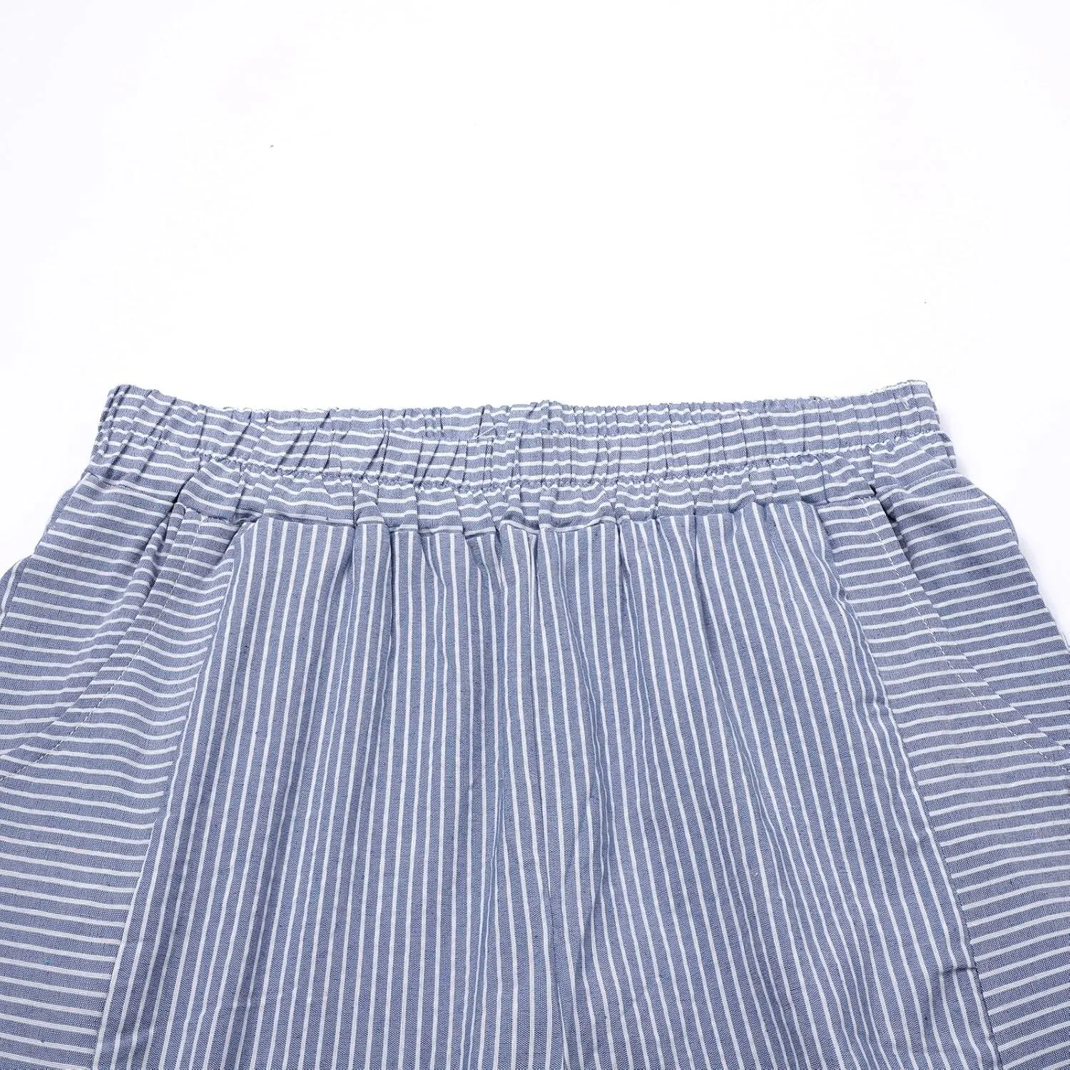 Womens Linen Cotton Blend Striped Pants Shorts Summer 2025 Casual Dressy High Waisted with Drawstring Waist Lightweight