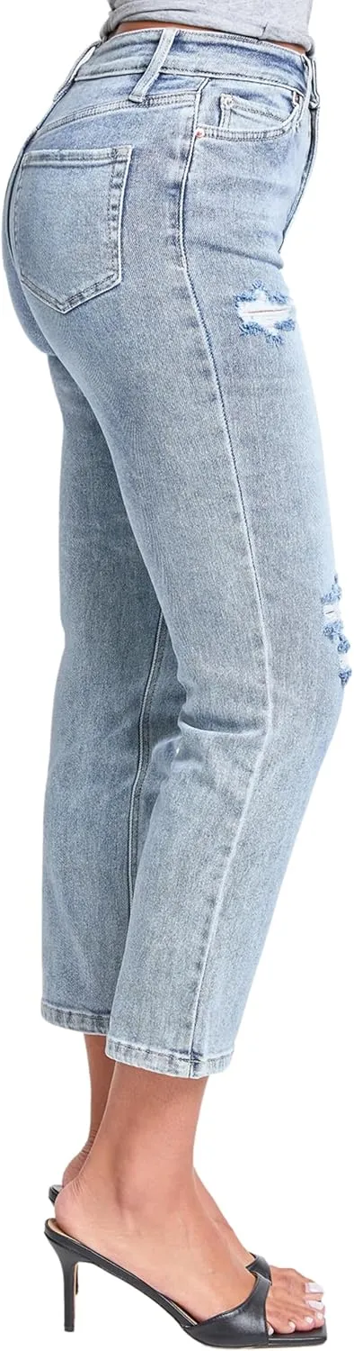 YMI Women's Luxe High Rise Vintage Stretch Straight Leg Jeans, P027160