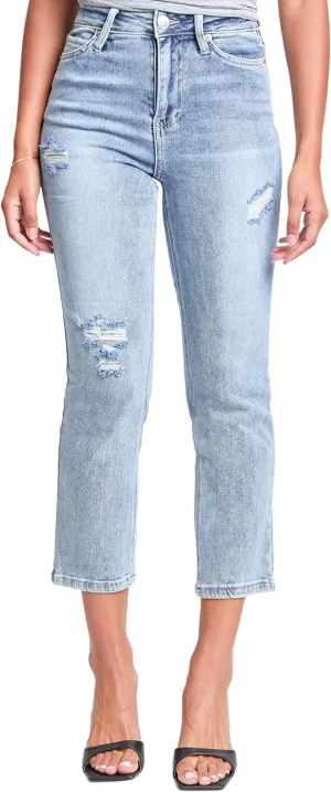 YMI Women's Luxe High Rise Vintage Stretch Straight Leg Jeans, P027160